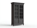 Vitrinas de madera y vidrio 95x42x195 cm - gris oscuro - estilo clásico con 2 puertas