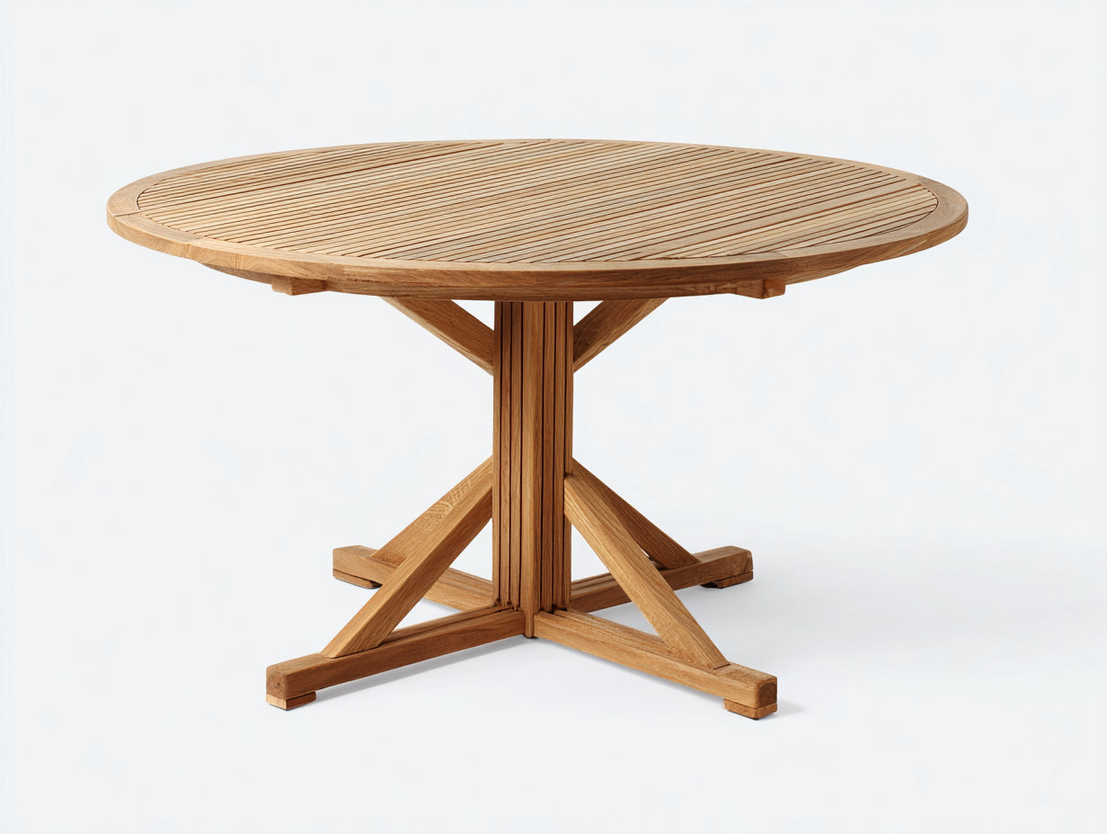 Mesas de jardín de madera 140x90x76 cm - marrón - diseño ovalado moderno para exterior