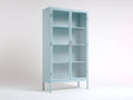 Vitrina metálica 90x38x180 cm - azul claro - con 2 puertas acristaladas