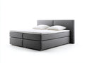 Camas dobles tapizada en tela 210x170x105 cm - gris - diseño moderno para dormitorio