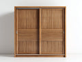 Armarios madera 180x60x200 cm - Marrón - Estilo natural con puertas correderas