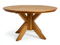 Mesas de jardín 125x125x75 cm - madera marrón con base de listones - mesa redonda para terraza estilo natural