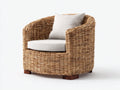 Sillones de ratán 90x86x76 cm - beige - asiento tapizado para terraza