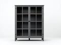 Vitrinas madera y vidrio 105x38x178 cm - gris - diseño clásico con puertas acristaladas