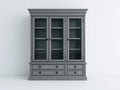 Vitrina madera y cristal 160x45x220 cm - Gris - Estilo clásico