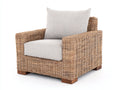 Sillones de ratán 105x95x85 cm - marrón y beige - diseño natural para jardín