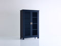 Vitrinas madera y vidrio 92x38x168 cm - azul oscuro - diseño contemporáneo para salón