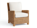 Sillón de ratán 96x88x84 cm - marrón claro y crema - estilo natural para interior