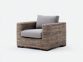 Sillones de ratán ratán natural 83x77x79 cm - Marrón-Gris - Estilo moderno con cojín
