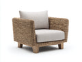 Sillones de ratán 105x90x82 cm - ratán marrón con cojín beige - estilo natural para jardín y terraza
