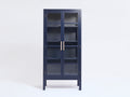 Vitrina de madera y cristal 90x40x190 cm - Azul oscuro - Estilo moderno