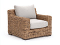 Sillón de ratán 108x92x76 cm - marrón y beige - diseño natural para interior