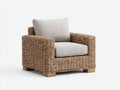 Sillones de ratán 95x88x78 cm - beige - asiento tapizado para jardín