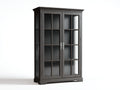 Vitrina madera y cristal 100x42x190 cm - Gris oscuro - Diseño elegante