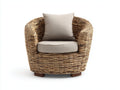 Sillón de ratán 95x86x80 cm - marrón y beige - estilo natural para interior