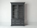 Vitrina de madera 120x45x210 cm - gris - con 2 puertas y 2 cajones